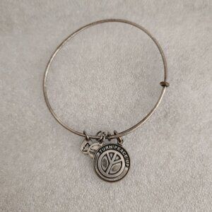 Alex and Ani Turn Peace Sign Up Silver Charm Bracelet Bangle   162